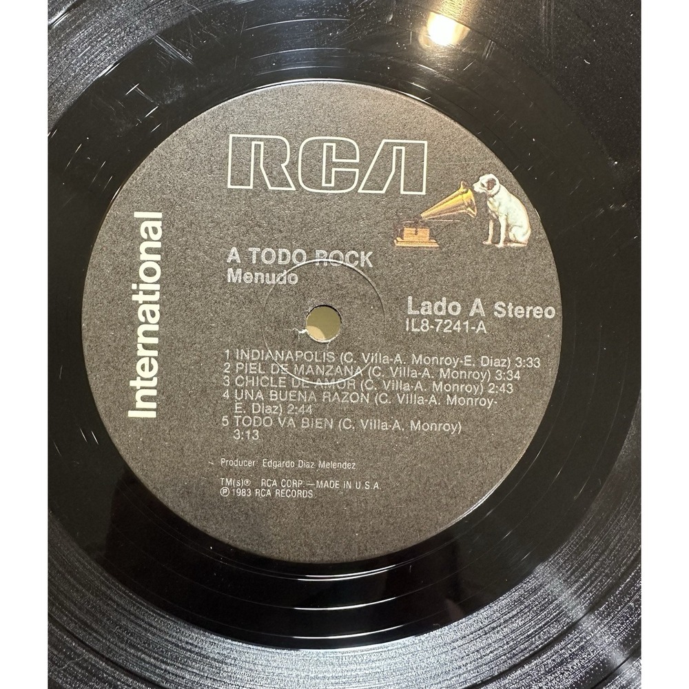 Menudo – A Todo Rock Vinyl Record 12" LP - RCA Records IL8-7241-A 1983